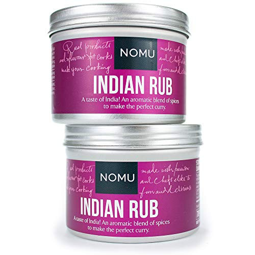 NOMU Indian Seasoning Rub -2-Pack | 4.93oz- - Blend of 18 Herbs and Spices - Paleo- Vegan- Non-Irradiated- No MSG or Preservatives NOMU Indian Seasoning Rub -2-Pack | 4.93oz- - Blend of 18 Herbs and Spices - Paleo- Vegan- Non-Irradiated- No MSG or Preservatives