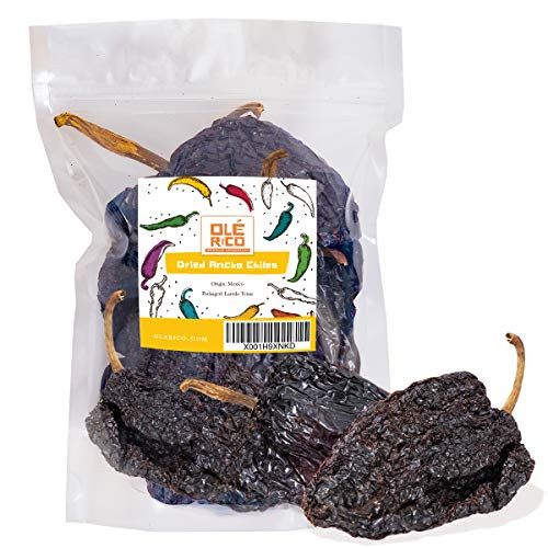 Ancho Chiles Dried Peppers -8 Oz- By Ole Rico