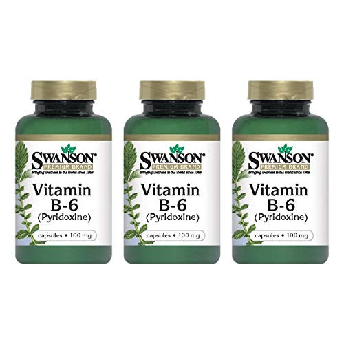Swanson Vitamin B-6 -Pyridoxine- 100 Milligrams 100 Capsules -3 Pack-