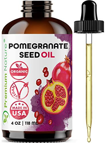 Organic Pomegranate Seed Face Oil. 100 percent Pure Unrefined Cold Pressed for Essential Oils. Rejuvenates Hair- Promotes Skin Elasticity. Gua Sha Oil. Antioxidant Moisturizer for Hair Skin and Nails 4 oz