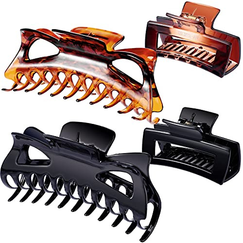 6 Pieces Claw Clips Big Hair Claw Clips Jumbo Hair Claw Clips Hair Catch Clip Nonslip Jaw Clamp Clips Plastic Hair Claw Strong Hold Rectangle Hair Claw Large Hair Claw Clip for Women Girls- 3 Styles 6 Pieces Claw Clips Big Hair Claw Clips Jumbo Hair Claw Clips Hair Catch Clip Nonslip Jaw Clamp Clips Plastic Hair Claw Strong Hold Rectangle Hair Claw Large Hair Claw Clip for Women Girls- 3 Styles