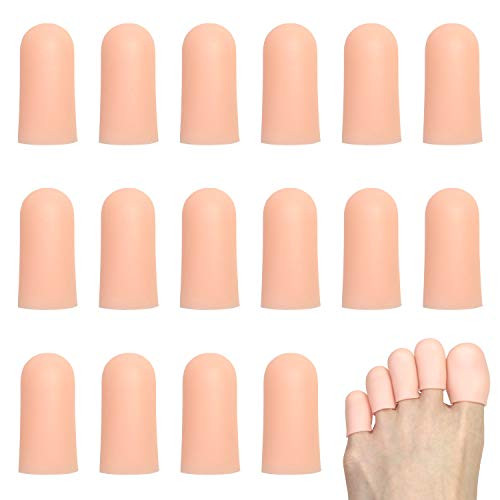 24 Pieces Gel Toe Cap Silicone Toe Protector Toe Guards to Cushion- Protect and Provide Relief from Corns- Blisters- Ingrown Toenails- Calluses- Hammer Toes -Small- Beige-
