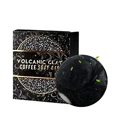 Volcanic Clay Coffee Soap-Natural Volcanic Mud Coffee-Flavored Soap for Bathing Body Scrub Soap- Minerals Body Skin Cleanser Body Wash Bar Soap for Women and Men- Glowing  and  Smoother Complexion