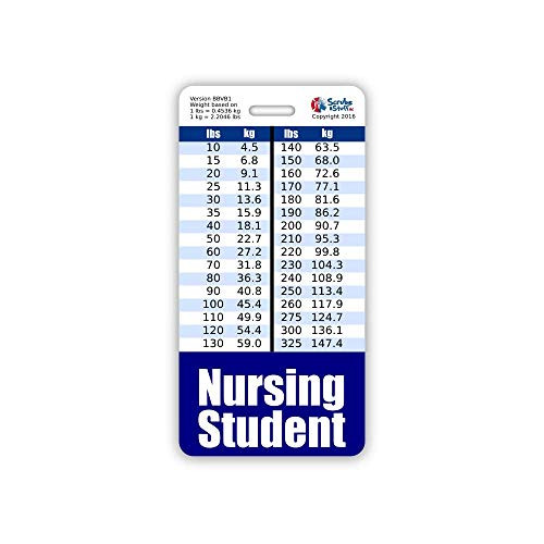 Nursing Student Badge Buddy Vertical w/Height  and  Weight Conversion Charts -Standard- Navy-
