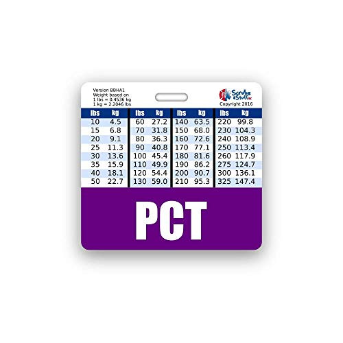 PCT Badge Buddy Horizontal w/Height  and  Weight Conversion Charts -Standard- Purple-