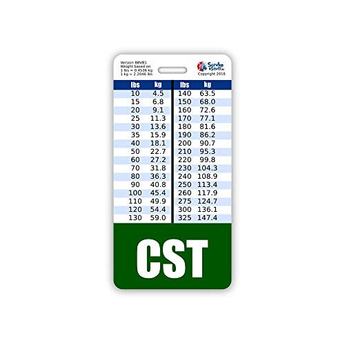 CST Badge Buddy Vertical w/Height  and  Weight Conversion Charts -Standard- Hunter Green-