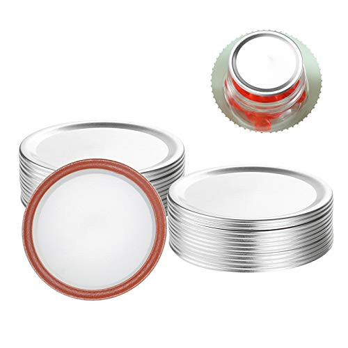 Etermeta 24 Pack Wide Mouth Canning Lids for Ball- Canning Lids for Wide Mouth Mason Jar- Split-Type Mason jar Lids with Leak Proof Silicone Seals Rings- Fits for 86mm Ball Kerr Jars Etermeta 24 Pack Wide Mouth Canning Lids for Ball- Canning Lids for Wide Mouth Mason Jar- Split-Type Mason jar Lids with Leak Proof Silicone Seals Rings- Fits for 86mm Ball Kerr Jars