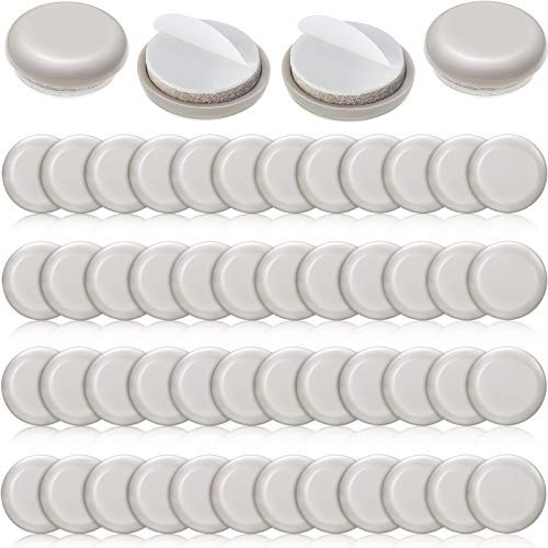 48 Pieces 1 Inch Self-Stick Furniture Sliders- Self Adhesive Furniture Moving Pads Round Furniture Movers Furniture Glides for Carpet Slider- Moving Furniture Sliders