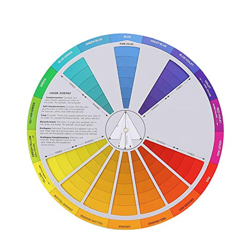 Tattoo Color Wheel- Color Mixing Guide Tattoo Ink Color Wheel Color Mixing Chart Mixed Guide Mix Colors Teaching Tool for Makeup