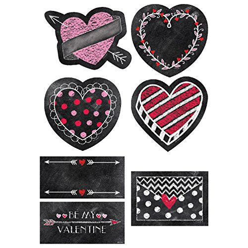 Creative Teaching Press Incentives- Wall Decor Chalk Hearts Cut Outs- 6inch- CT 6076