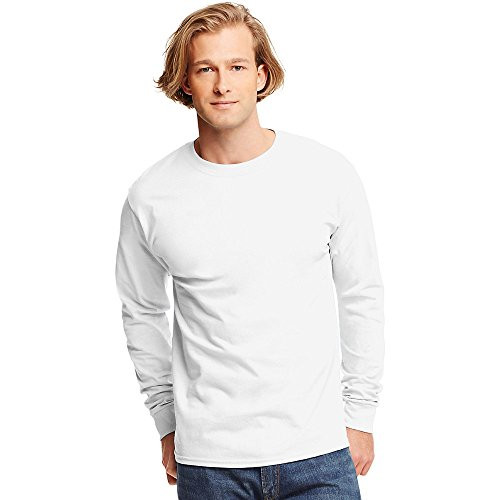 Hanes 6.1 oz. Tagless ComfortSoft Long-Sleeve T-Shirt- XL- WHITE