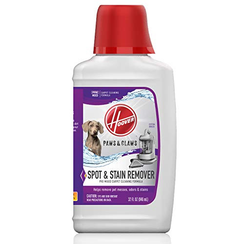 Hoover Carpet Paws  and  Claws Premixed Spot Machine Cleaning Shampoo- Pet Stain Solution and Odor Remover- 32oz Cleaner Formula- AH30940- White