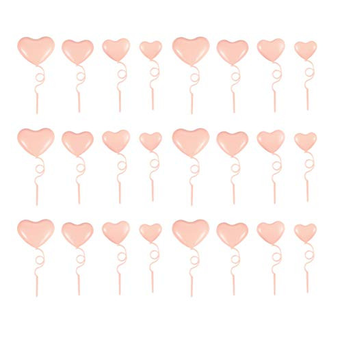 NUOBESTY 24pcs Heart Cake Toppers Cupcake Toppers Wedding Valentines Day Cake Decorations Party Supplies -Orange- NUOBESTY 24pcs Heart Cake Toppers Cupcake Toppers Wedding Valentines Day Cake Decorations Party Supplies -Orange-