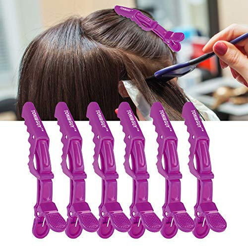 6Pcs Crocodile Hair Clip- Hairdressing Sectioning Clamp Anti-slip Single Prong Hairdressing Hair Section Claw Clasps Barrette for Salon Barber Hairdressing Styling-purple- 6Pcs Crocodile Hair Clip- Hairdressing Sectioning Clamp Anti-slip Single Prong Hairdressing Hair Section Claw Clasps Barrette for Salon Barber Hairdressing Styling-purple-