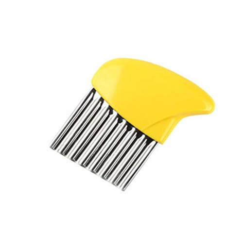 Crinkle Cut Potato Chip Cutter With Wavy Blade - Stainless Steel French Fry Cutter - Fruit and Vegetable Wavy Chopper Knife Onion Cutter- Veggies Potato Cucumber Carrots Crinkle Cutter -Yellow- Crinkle Cut Potato Chip Cutter With Wavy Blade - Stainless Steel French Fry Cutter - Fruit and Vegetable Wavy Chopper Knife Onion Cutter- Veggies Potato Cucumber Carrots Crinkle Cutter -Yellow-