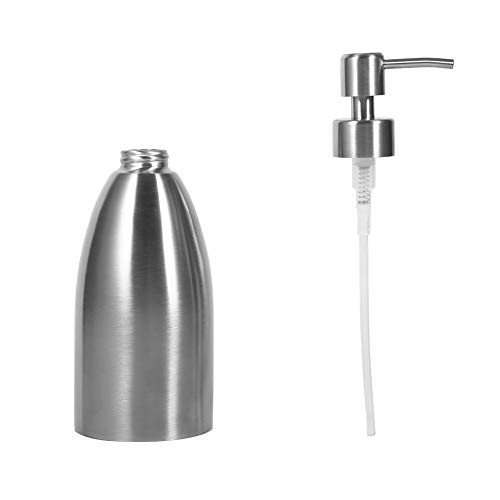 Aiggend Soap Dispenser - Refillable Liquid Stainless Steel Soap Dispenser Pump Bottle for Bathroom Vanity Countertop- Kitchen Sink - Holds Hand Soap- Dish Soap- Hand Sanitizer-500ml-