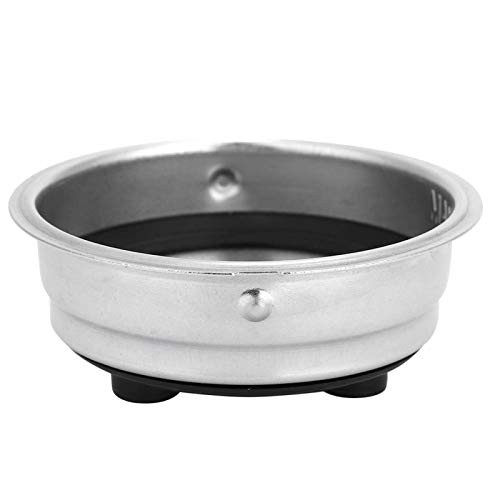 Bamjour Coffee Filter Basket Silver Stainless Steel Strainer- 51mm Non Pressurized Detachable Coffee Filter Strainer Coffee Machine Accessories for Home Office Halloween -Single Cup-