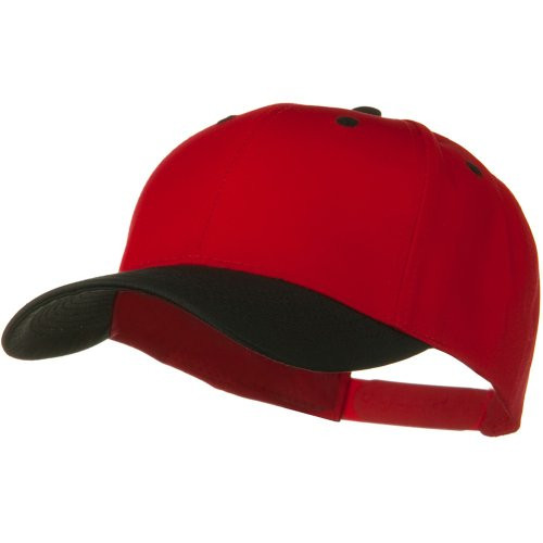 Two Tone Cotton Twill Low Profile Snap Cap - Black Red