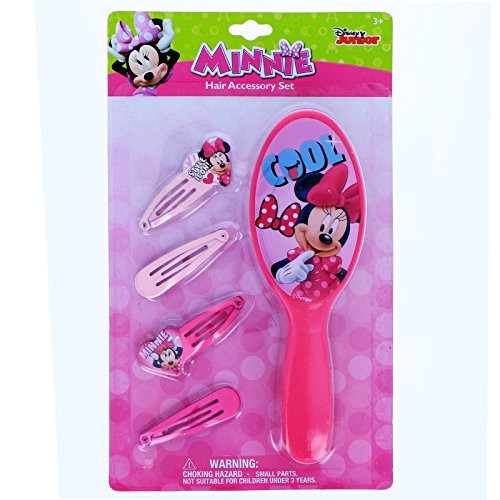 Minnie Mouse Bowtique Hair Brush  and  Barrettess Accessory Set
