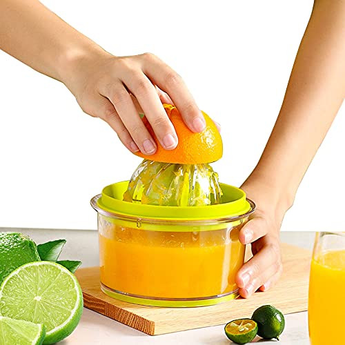 Manual orange Juicer Lemon Squeezer Citrus Juicers Extractor with Built-in Measuring Cup and Strainer- Juicing Tool 16 oz Capacity
