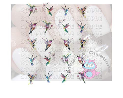 Hummingbird Waterslide Nail Art Decals Set 2