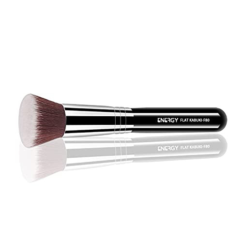 Flat Top Kabuki Foundation Brush Large Powder Foundation Makeup Brush - Premium Makeup Brush for Liquid- Cream- and Powder - Buffing- Blending- and Face Brush