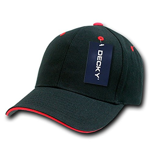 DECKY Sandwich Visor Baseball Cap- Black/Red
