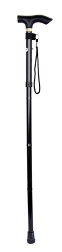 DuraCare Premium Adjustable Folding Cane Walking Stick - Black