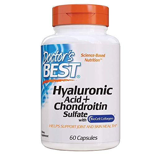 Doctor's Best Hyaluronic Acid with Chondroitin Sulfate- Non-GMO- Gluten Free- Soy Free- Joint Support- 60 Caps