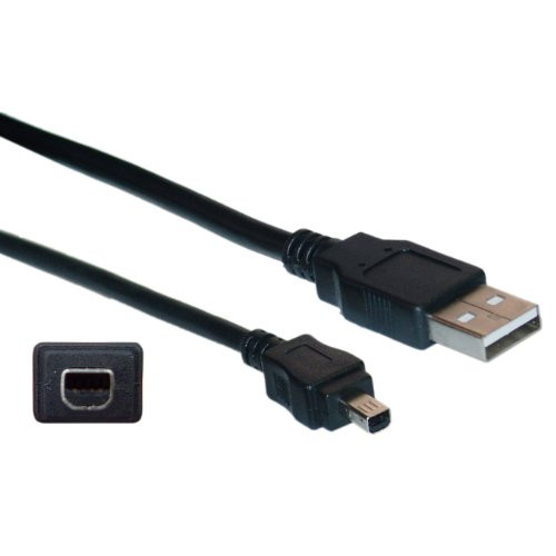 Offex Mini 4 Pin USB 2.0 Cable, Black, Type A Male to 4 Pin Mini-B Male, 6-Foot (OF-10UM-02106BK-4)