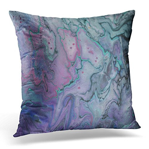 TORASS Throw Pillow Cover Fluid Abstract Marbled Purple Teal and Black Zen Decorative Pillow Case Home Decor Square 18x18 Inches Pillowcase TORASS Throw Pillow Cover Fluid Abstract Marbled Purple Teal and Black Zen Decorative Pillow Case Home Decor Square 18x18 Inches Pillowcase