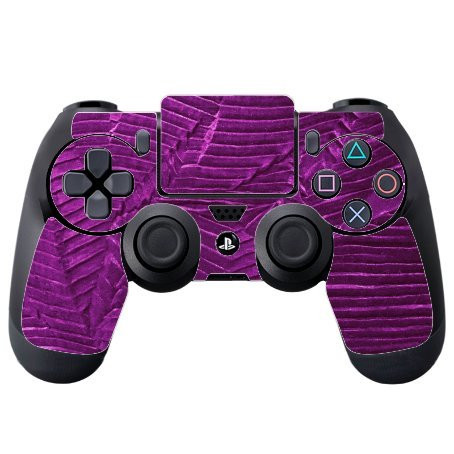 Purple Violet Textile Texture Pleats Pleated Vinyl Decal Sticker Skin by Moonlight Printing for PS4 DualShock4 Controller
