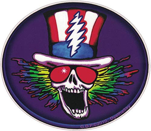 Dye the Sky Grateful Dead Psycle Sam - Window Sticker/Decal -5.25inch X 4.625inch-