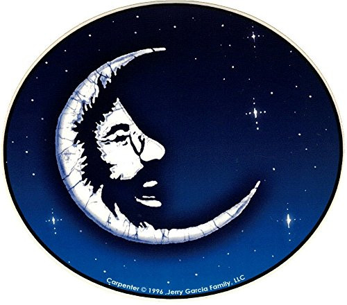 Grateful Dead Jerry Garcia Moon - Window Sticker / Decal -5.25inch X 4.75inch-