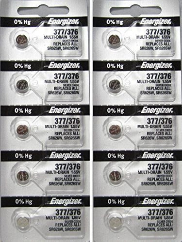 ENERGIZER 377 376 WATCH BATTERY SR626SW SR626W Silver Oxide Battery 10-Pack NEW