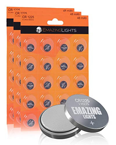 EmazingLights CR1225 Batteries 60 Pack 3V Lithium Button Cell Battery Pack