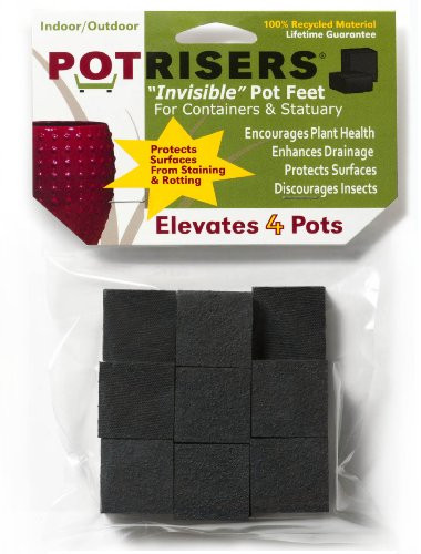 Potrisers -Standard Size -16 Pack- - Invisible Pot Feet to Elevate up to 4 Flower Plant Planters or Statues | Perfect for Patios- Decks- Gardens- and Greenhouses - Made in the USA