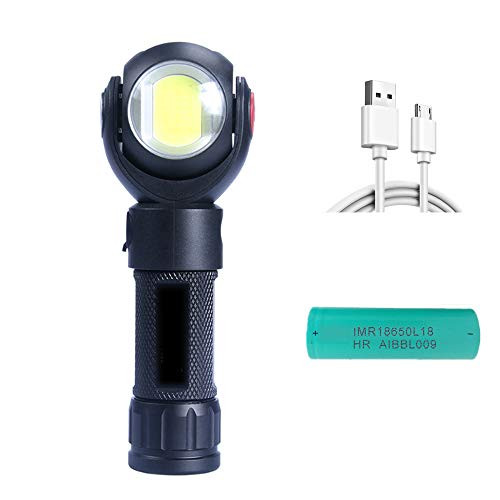 New Work Flashlight- Magnetic Base Work 10W Flashlight Rechargeable- Handheld Flashlights 360 Rotate and Lighting Modes Bright Inspection Led Work Light For Outdoor Household and Emergency