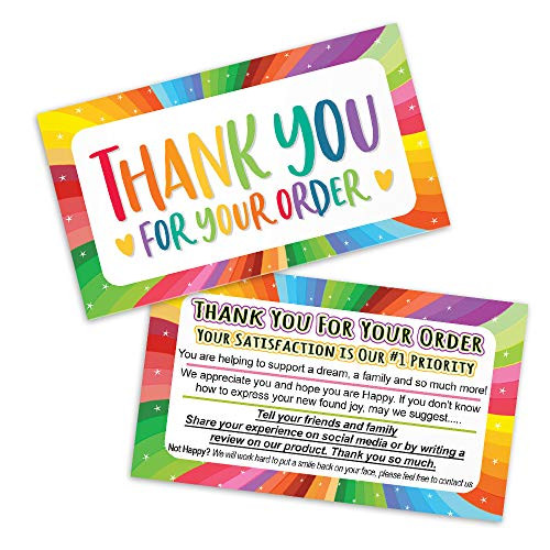 Thank You for Your Order or Purchase - Feedback Request Business Cards for online and offline sellers- retailers -Box of 100-
