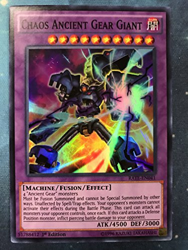 Yugioh Chaos Ancient Gear Giant RATE-EN041 Super Rare 1st Edition Raging Tempest Card