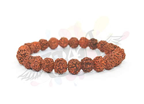 IS4A Genuine Himalayan Five Face Rudraksha Seeds Tibetan Wrist Bracelet Meditation Beads Prayer Charm Bracelets -Rudraksha One Bracelet-