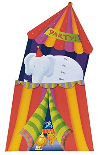 Circus Jumbo Invitations 8ct