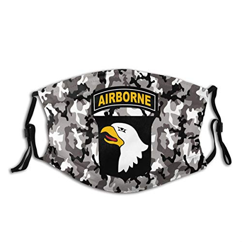 U.S. Army 101st Airborne Logo Outdoor Mask-Protective 5-Layer Activated Carbon Filters Adult Men Women Bandana