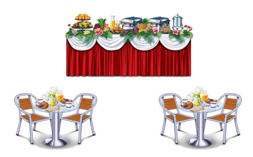 Cruise Ship Buffet Props Party Accessory -1 count- -3/Pkg-