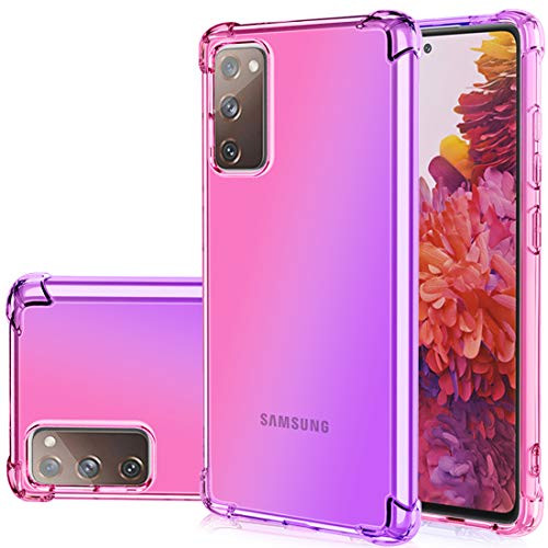 Gufuwo Galaxy S20 FE 5G Case -2020-- Galaxy S20 FE 5G Cute Case Girls- Gradient Slim Anti Scratch Soft TPU Phone Cover Shockproof Protective Case for Samsung Galaxy Galaxy S20 FE 2020 -Pink/Purple-
