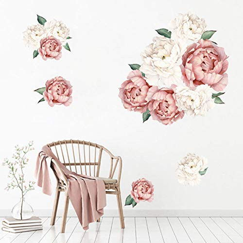 Peony Wall Decals Floral Wall Stickers for Bedroom- Peonies Flowers Wall Art Murals Peel and Stick Blossom Floral Wall Decor Posters for Living Room Girls Room Nursery Peony Wall Decals Floral Wall Stickers for Bedroom- Peonies Flowers Wall Art Murals Peel and Stick Blossom Floral Wall Decor Posters for Living Room Girls Room Nursery