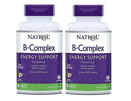 Natrol B-Complex Fast Dissolve Tablets- Coconut flavor- 90 Count 2 Pack