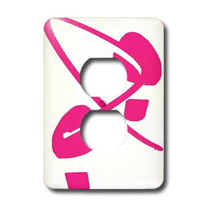 3dRose lsp_5900_6"Breast Cancer Awareness Footprints" 2 Plug Outlet Cover Multicolor