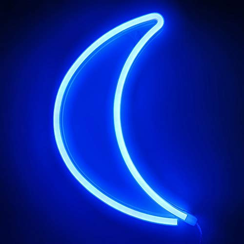 XIYUNTE Blue Moon Neon Signs- LED Neon Lights Moon Sign for Wall Decor- USB or Battery Powered Neon Sign for Bedroom- Moon Neon Light Sign Light up for Kids Room-Birthday Party-Bar-Wedding XIYUNTE Blue Moon Neon Signs- LED Neon Lights Moon Sign for Wall Decor- USB or Battery Powered Neon Sign for Bedroom- Moon Neon Light Sign Light up for Kids Room-Birthday Party-Bar-Wedding