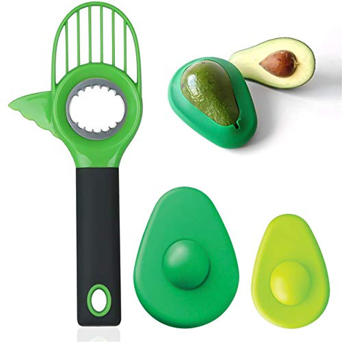 Avocado Slicer- 3 in 1 Avocado Cutter with Avocado Saver- Avocado Multi Tool Peeler Pitter and Slicer